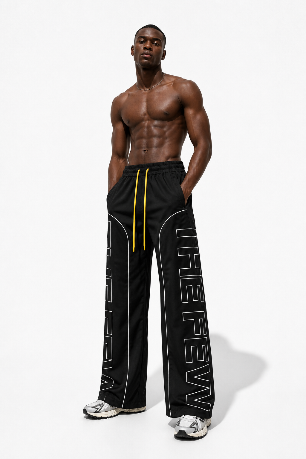 THE FEW BLACK BAGGY NYLON PANTS UNISEX