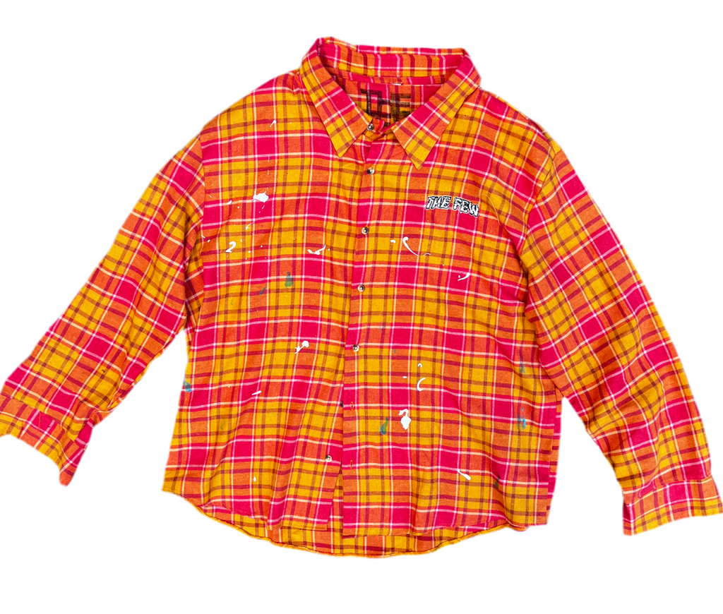 Unisex The Few Worldwide orange flannel w/ glow in the dark chest logo Limited edition